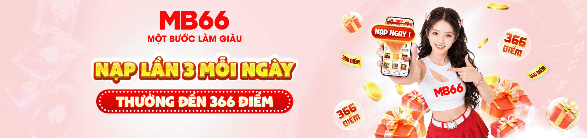 MB66 3 lần nạp mỗi ngày thưởng đến 366 điểm
